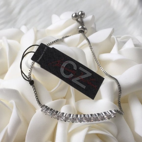 NWT CZ Kenneth Lane Silver Round Chain Bracelet - Picture 6 of 6